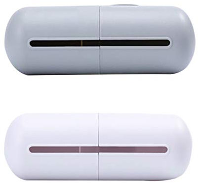 TOPBATHY Garbage Bag Holder Plastic Bag Organizer Trash Bag Dispenser Storage Box Wall Mounted Grocery Bag Saver Container for Kitchen Bathroom 2 Pcs (White Grey)