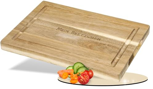 Personalisiertes Schneidebrett Acacia aus Akazienholz - Brett Saftrille | Küchenzubehör, Holzbrett, Kochen, Servieren, robust, Fleisch, Gemüse, Haushalt, ideal als Geschenk