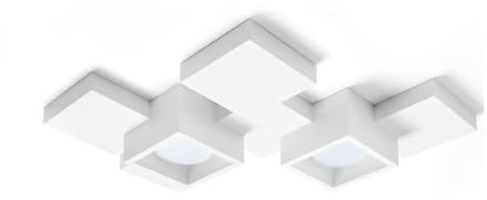 MAZZOLA LUCE Plafoniera design moderna gesso bianco squadrata quadrati lampadine gx53 led intercambiabili luminosa Alta qualità