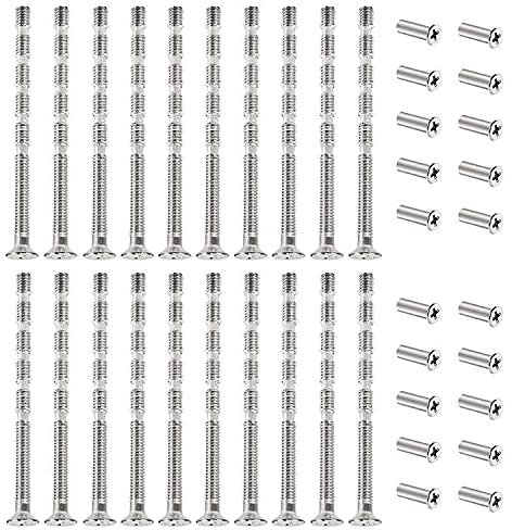 ZHIQIN 20 Stück M4 Verbindung Schrauben Hülsen Türgriff Schrauben Abreißschraube für Türgriffe Knäufe Schlossschilder