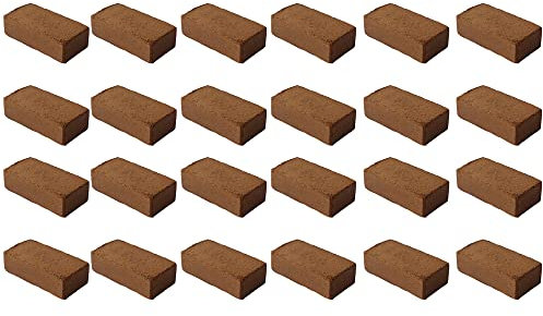 24x Novatool Kokosziegel Humusziegel Kokoserde Blumenerde Zimmerpflanzen 192 Liter 650g 20x5,5x10cm Gartenerde Kokosziegel fein Quelltabletten Kokos Steu und Substrate Kokosblumenerde