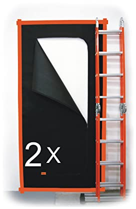 SafeCore Staubschutztür mit Reißverschluss 2x 220x110 cm – Doppelseitiger Reißverschluss, Premium Polypropylen-Vliesstoff, staubdichte Bauabdeckung für Renovierung und Baustelle, flexible Bautür