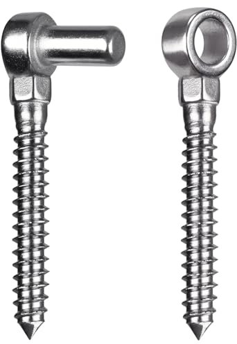 Insaga Charnière de Portail M12, 1 Set Quincaillerie à œillet et Goupille Crochet à Vis de Ferme Robuste en Métal pour Clôture en Bois/Portail de Jardin/Portail de Champ/Allée, 11cm