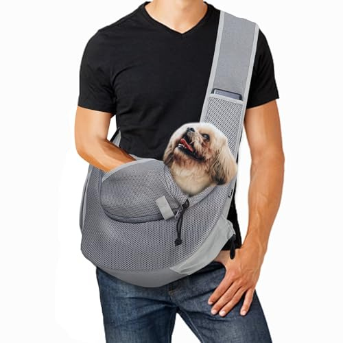 Gloppie Tragetasche für Hunde, Haustier-Hundetragetasche, atmungsaktiv, Netzstoff, für Welpen, Haustiere, Händefrei, Reisetragetasche, Katzen, für kleine, mittelgroße Hunde, Katzen bis zu 4,5 kg