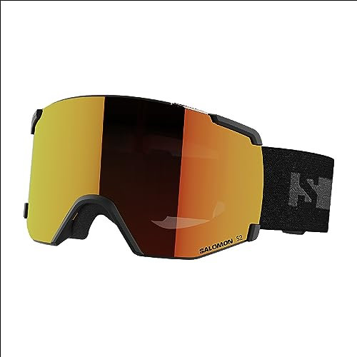 Salomon S/view Unisex-Brille Ski Snowboarden, Erweitertes Sichtfeld, Sehschärfe und Blendungsreduzierung und kein Beschlagen mehr, Schwarz, Einheitsgröße