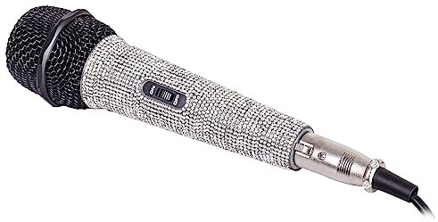 Trevi EM 30 STAR Microfono Dinamico Unidirezionale Professionale in Metallo con Effetto Diamante, Cavo 5m, Connettore XLR e Jack 6,3mm, Ideale per Karaoke, Podcast, Live, DJ e Sala Prove