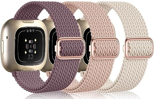 Epova Armband Kompatibel mit Fitbit Versa 4/Versa 3/Sense/Sense 2 Armband | Weich Elastisch Nylon Ersatzband für Fitbit Versa 3 Armband/ Fitbit Versa 4 Armband Damen Herren