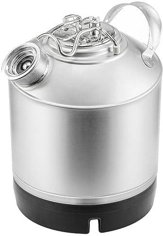 1.6 Gallon Cleaning Keg with D System Sankey Ports, Wash Out Keg with Rubber Base for Beer Lines Cleaning