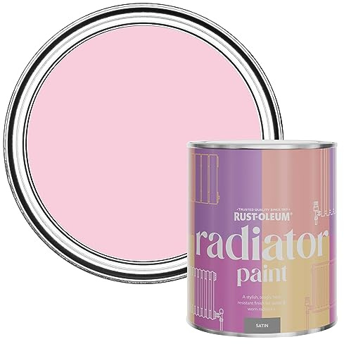 Rust-Oleum, rosa Heizkörperfarbe, hitzebeständig, geruchsarm in Seidenglanz Finish - Süßer Traum 750ML