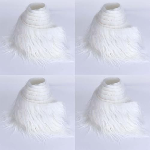 Topspitgo 4 pezzi Bianca Pelliccia Sintetica Al Metro Barba Finta per Gnomi Fai Da Te Stoffa Peluche Natalizia Decorazione Pelliccia Sintetica Pelosa Tessuto per Cucito Capelli di Babbo Natale
