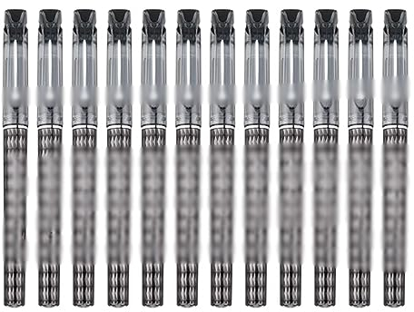 BybAgs Schwarz Gelstifte Set Gel-Roller, Kugelschreiber, Arbeitsstift mit 0,38 mm, Schwarz, Zählzahl 12, mit schwarzem Schaft, for Männer und Frauen for täglichen Schreiben Dünn Gel Stifte