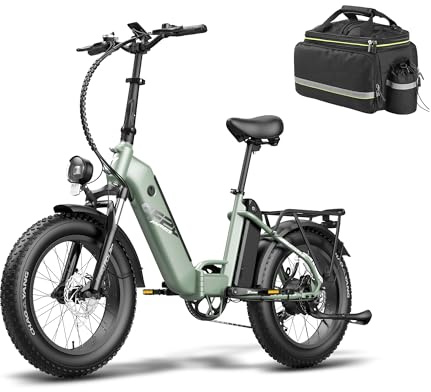 Fafrees FF20 POLAR Electric Bike, Folding E-Bike Pedal Assist, 48V 10.4Ah*2 Batteries for 140-160KM Range, 25KM/H Electric Bicycle for Adults 160-200CM,150KG Load