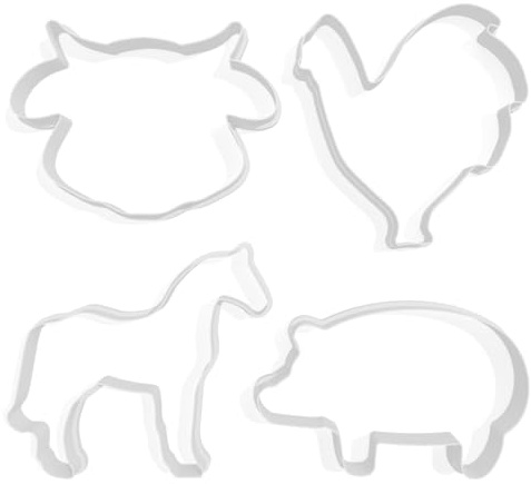 Farm Animals Cookie Cutter Pack - Horse, Cow, Pig, Chicken
