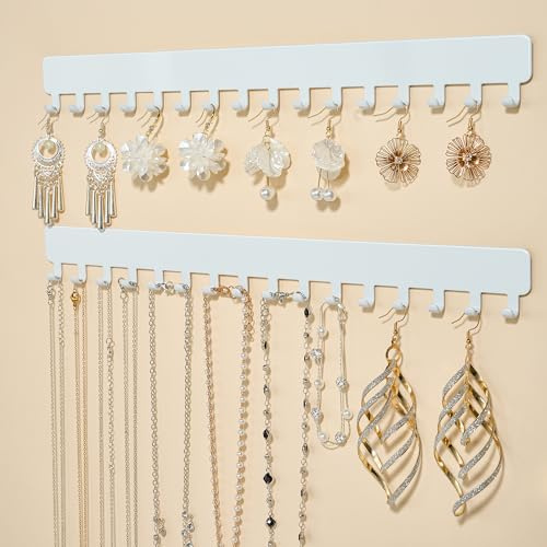 bussdis adhesive necklace hook necklace hanging storage white upgrage Extended