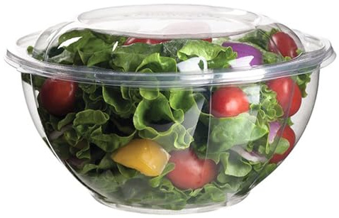 G.M. DISTRIBUZIONE 40 Vaschette Insalata da 1600 ml con Coperchio, Vaschetta Contenitore PET Riciclabile per Asporto Ristorazione Cibo Alimenti