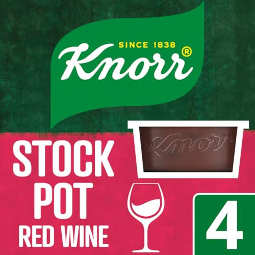 Knorr Red Wine Stock Pots stock free from artificial colours and gluten to add a rich red wine flavour to your dishes 4x 26 g