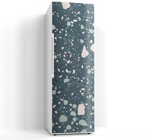 DEQORI Magnetfolie für Kühlschrank 60x180 cm | Motiv Grüner Terrazzo | dekorative Magnetmatte Gefrierschrank Schutz | Magnet Deko-Folie selbstklebend, magnetisch & wasserabweisend