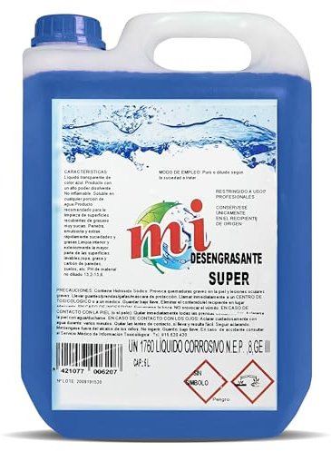 LUCCY Desengrasante Concentrado Super Eficaz | 5 Litros | Desengrasante Industrial Quitagrasas, Cocinas, Motores, Maquinaria, Suelos Industriales, Talleres