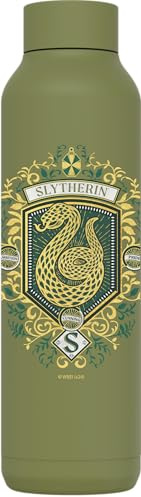 QUOKKA SOLID X HARRY POTTER | BOTELLA TÉRMICA DE ACERO INOXIDABLE DOBLE PARED | HP SLYTHERIN