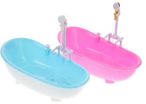 JOINPAYA 2pcs Electric Mini Bathtub Cups Plastic Bathtub Model Drink Holders with Shower Sprayer for Party Table Decoration and Cold Beverage Serving