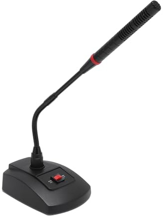 Luocute Microphone à Condensateur à Col de Cygne Clear Sound pour Conférences, Microphone de Bureau avec directivité Cardioïde, Angle Réglable, Micro XLR alimenté par Batterie pour