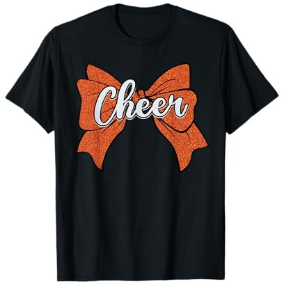 Kokette Orange Cheer Bow Sport Cheerleader Cheerleading T-Shirt