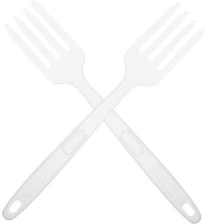 WEKADRIN 2piezas Tenedores De Silicona Para Pasta y Fideos De Mango Antideslizante Para Cocinar y Fácil De Limpiar Puntos Blancos