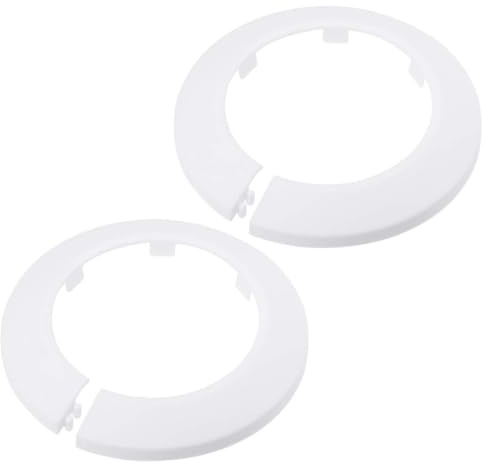 TOP-VIGOR 2 Stück 76,5 mm Rohrabdeckung, zum Einrasten, PP-Kunststoff, Rosettenrohrmanschette für Wasserleitung, Abflussleitung, WC-Abflussrohr, Wandrohreingang, Dekoration, Zierleiste und