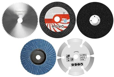 BADIKA Meuleuse d'angle Polissage Lot de 5 disques de Coupe de 75 mm, 7,6 cm, for meuleuse d'angle, métal, Bois, Pierre, marbre, Coupe, meulage, scies, Lames
