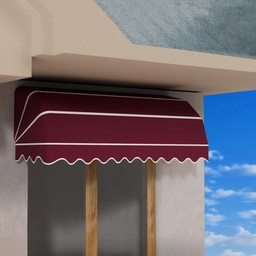 Window Door Awning Canopy, Front Doors Windows Overhang Awning, Includes Frame, Fabric Cover and Mounting Hardware, for Residential and Commercial Use(Red,120cm/47in)