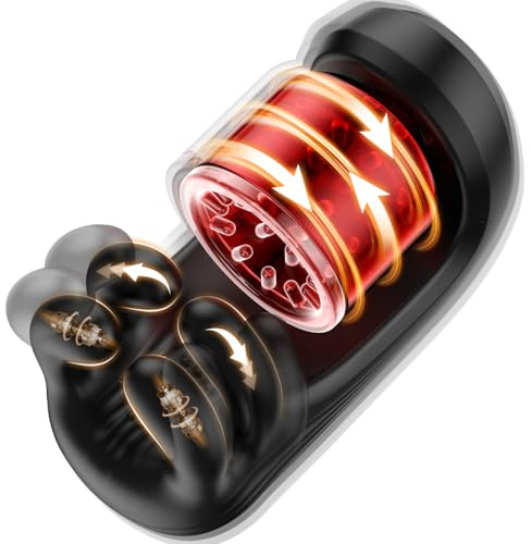 Masturbieren für Männer Masturbator Vibratorensets Penis Vibrator 9 Rotierend & 9 Hand Vibration Greifen Sex Spielzeug für die Männer Eichel Sexspielzeug Masturbatoren Taschenmuschi Solo Sex Toys
