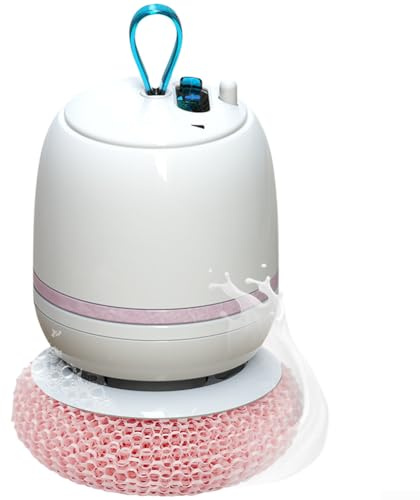 Bola eléctrica inalámbrica de carga USB, con tecnología de espuma y dispensador de detergente para una limpieza completa en la cocina (rosa)