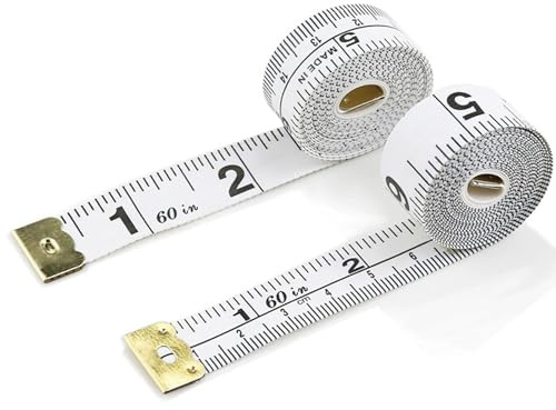 Double Sided Tape Measure - 2 Pack, 60 Inch / 150 cm Flexible Fiberglass Body Measuring Tape for Sewing, Tailoring, Fitness & Crafts, Durable Dual-Sided Ruler with Inches & Centimeters