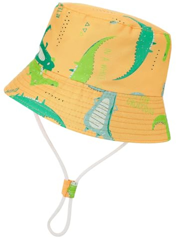 ViEinkaufen Kids Adjustable Bucket Sun Hat for 1-8 Years Old | Adjustable Chin Strap, Wide Brim, Cotton and Polyester Blend, for Boys & Girls