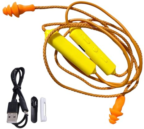 Neckband Earbuds - Earplug Earphones | 12 Hour Battery Waterproof Noise Cancelling Headphones | for Hearing Protection Construction Warehouse Lawn Mowing