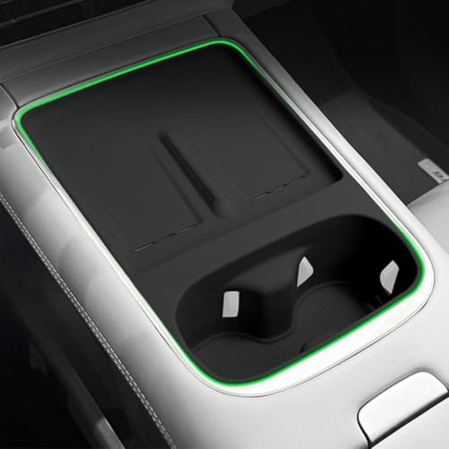 Organiseur de tableau de bord avec fonction de charge sans fil et porte-gobelet intégré pour XPeng pour modèles G6 2025 2026 2027 - Accessoire intérieur en silicone noir