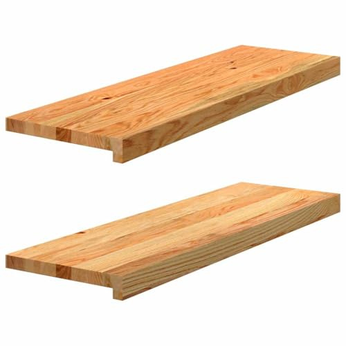 2 davanzali in legno massello di quercia, 70 x 15 x 2 cm, davanzale in rovere non trattato, davanzale naturale in legno massello, 2 pezzi