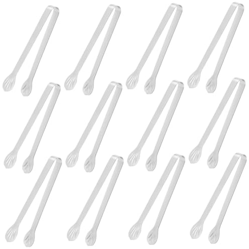 Imooreshine 12 st serveringstänger för kök, 12,2 cm snäckskal form små tång, serveringsbuffé i rostfritt stål, litet rostfritt stål för mat