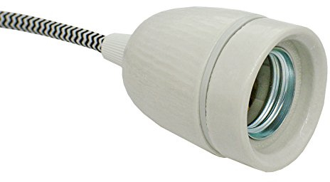 Porzellanfassung E27 Weiß inkl. Zugentlaster Fassung Keramikfassung Retrofassung für Hängeleuchten und Pendelleuchten DIY