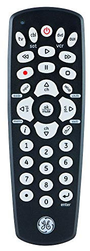 GE Universal Remote Control for Samsung, Vizio, LG, Sony, Sharp, Roku, Apple TV, TCL, Panasonic, Smart TVs, Streaming Players, Blu-ray, DVD, 4-Device, Black, 34708