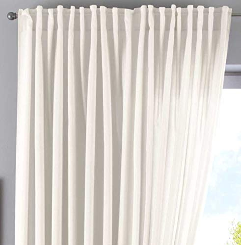 Cationic Jena 2019037 - Tenda con Passanti nascosti, 250 x 300 cm, Effetto Lino, Colore: Crema Opaco