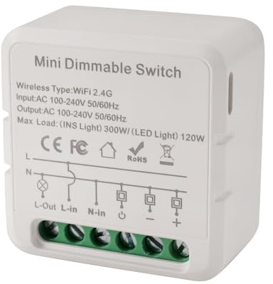 Steowsey 1 Pièce Tuya WiFi Smart Dimmers Switch Module Smart Dimmer Switch LED Lights Dimmable Switch Prend en Charge le Contrôle Bidirectionnel Fonctionne avec pour Home