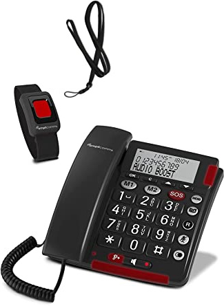 Telefono Anziani Amplificato Salvavita Telesalvavita Telesoccorso SOS Pendente Telecomando Bracciale Polso SalvaLaVita Emergenza Volume Amplificato Compatibile Apparecchi Acustici