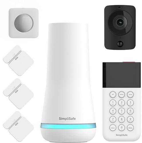 SimpliSafe Home Security System | 7 Piece Home Security Camera & Alarm System with Entry & Motion Sensor - Optional Monitoring Subscription - Compatible with Alexa