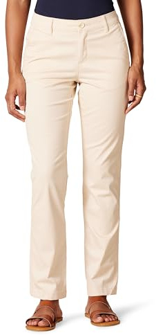 Amazon Essentials Femme Pantalon Chino en Textile Sergé Extensible à Coupe Ajustée et Jambe Droite
