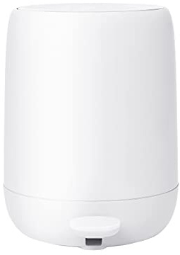 Blomus Sono Cosmetic Bin with Soft-Close 3 L, Pedal Bin in White with Pedal, White Colour, Bathroom Waste Bin Made of Plastic and Silicone, Removable Inner Bucket, Diameter 20 x 25 H cm