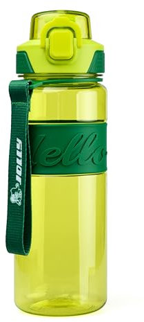 JOLLY Trinkflasche 750ml, Auslaufsicher, BPA-frei, spülmaschinengeeignet, Rutschfeste Griffzone, Sicherheitsverschluss & Trageschlaufe - Ideal für Schule, Sport & Alltag, Grün