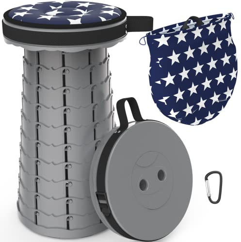 ALEVMOOM Tragbarer Klapphocker,Camping Hocker Teleskophocker,Klappbarer Hocker,Mini Leichte Campinghocker für Outdoor Camping Angeln BBQ Drinnen Küche,Belastung 440lbs