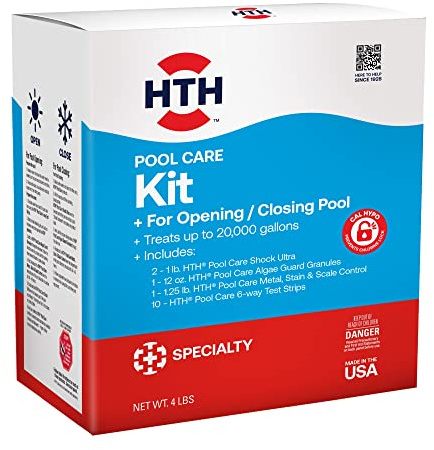 HTH 91022 Swimming Pool Care Kit, Opening and Closing Swimming Pool Supplies, 4 lbs