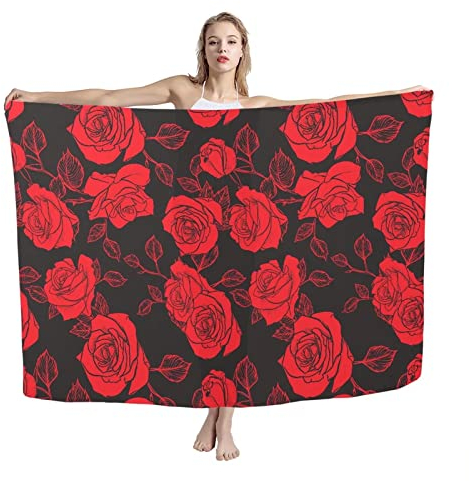 COEQINE Badeanzug Cover-Up Lange Sarong Wraps Bikini Cover-Up für Frauen Bikini Badeanzug Cover Up Strandkleid Wrap, rosarot, onesize